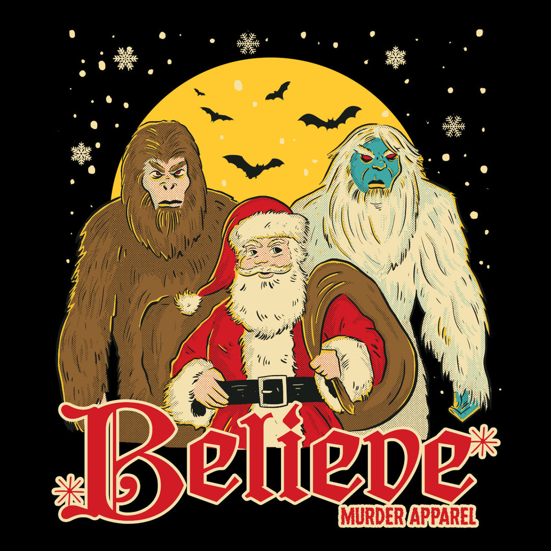 Bigfoot Yeti Santa T-Shirt