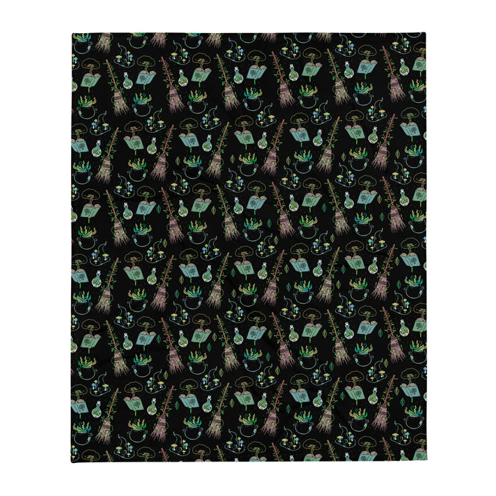Green Witch Throw Blanket