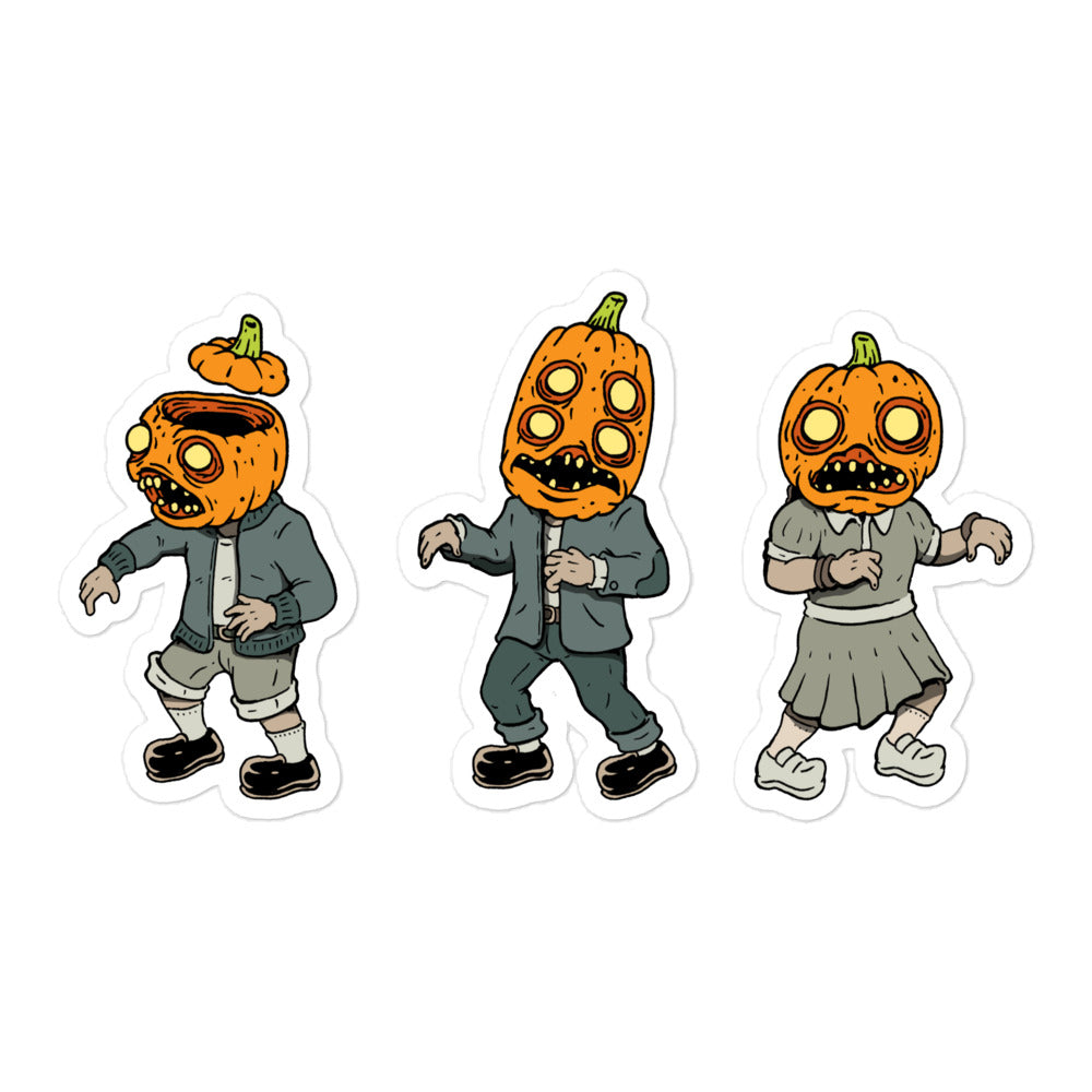 Pumpkin Zombie Kids Sticker Sheet