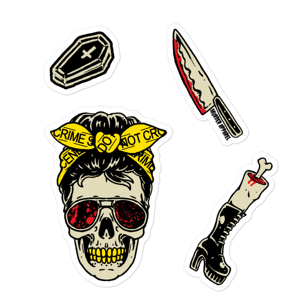 True Crime Club Sticker Sheet, image size:1000x1000