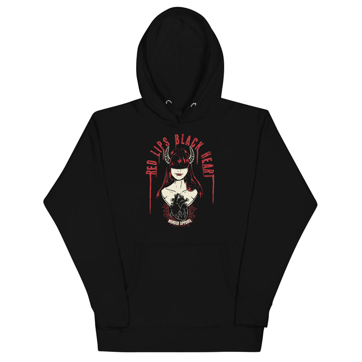 Red Lips Black Heart Hoodie