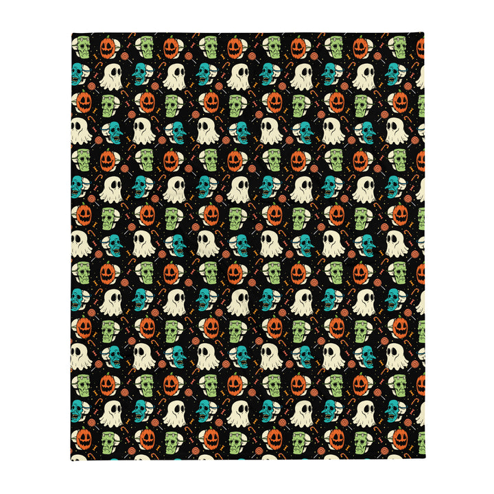 Retro Halloween Throw Blanket