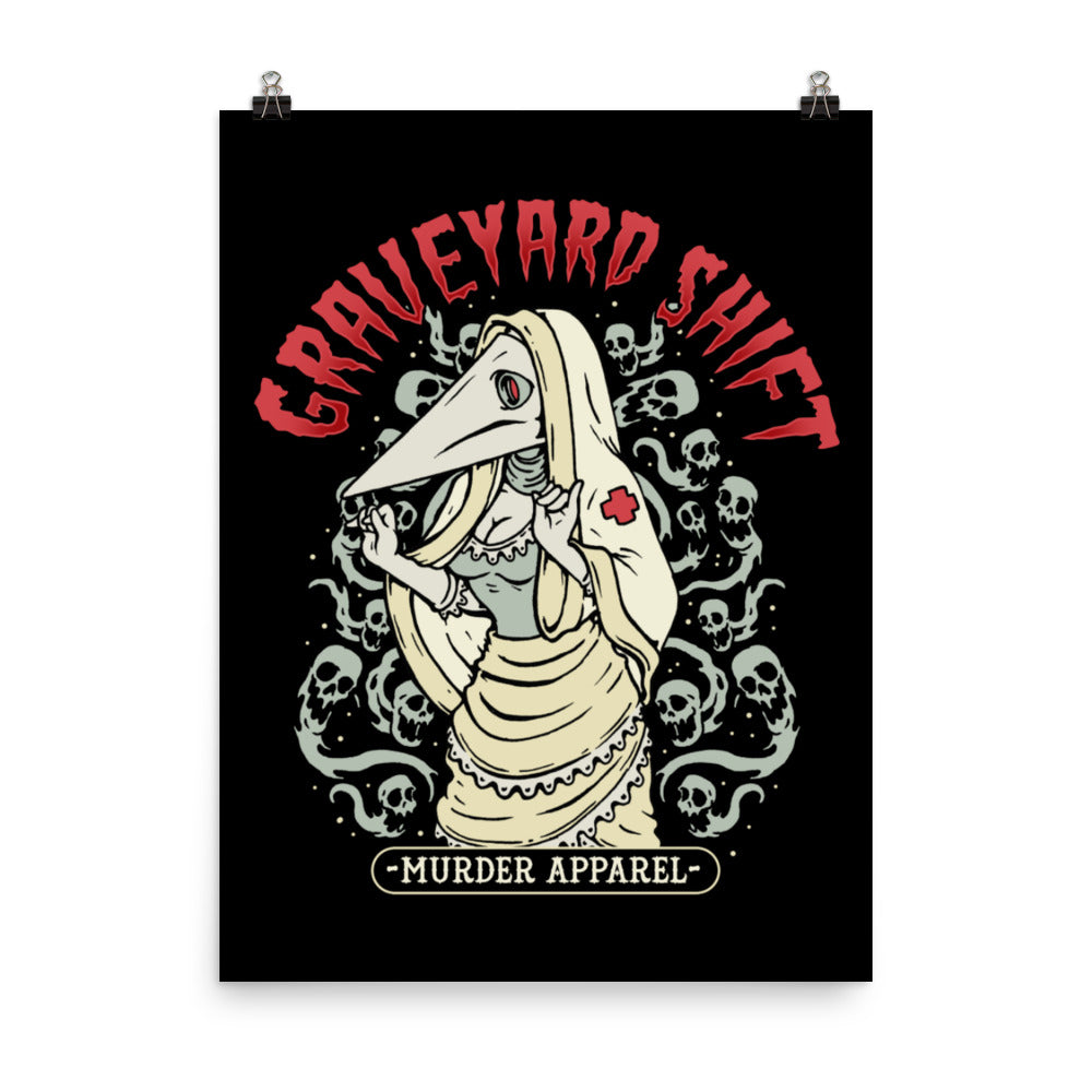 Plague Nurse Graveyard Shift Poster - Murder Apparel