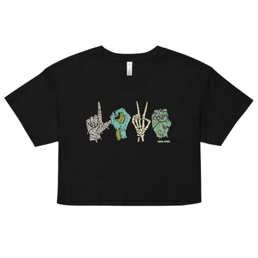 Monster Love Sign Language Crop Top