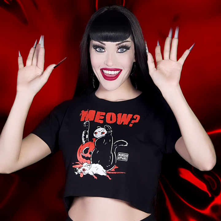 Killer Cat Meow Crop Top