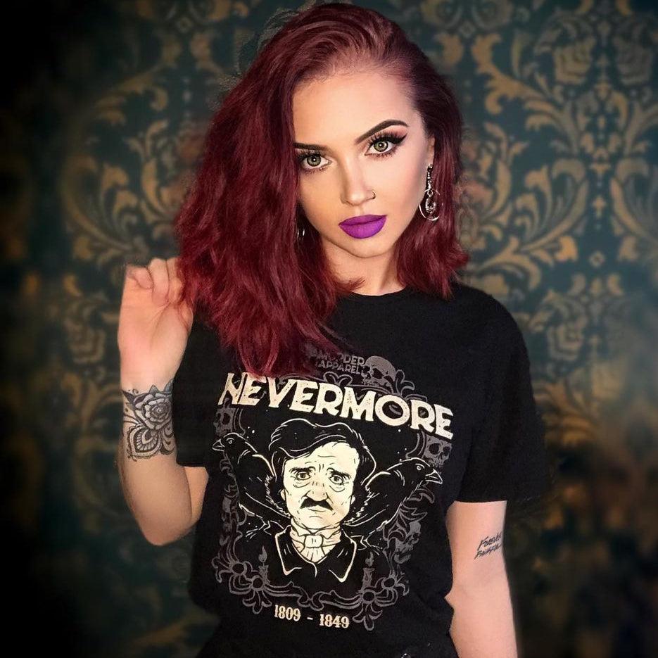 Edgar Allan Poe Nevermore T-Shirt - Murder Apparel