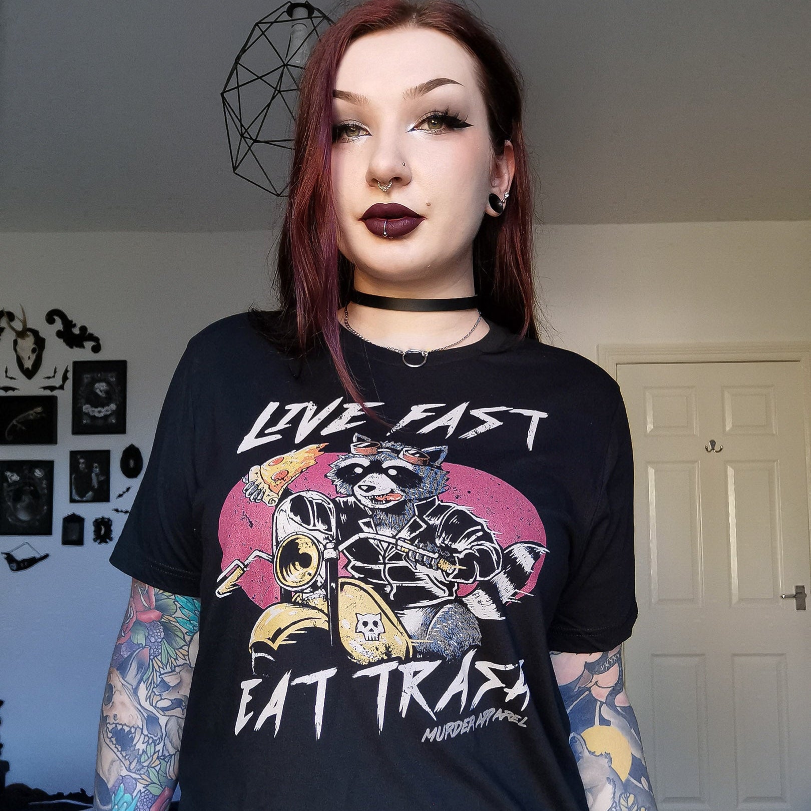 Murder MansionグラフィックTシャツ XXL Live Fast Eat Trash T-shirt – Murder Apparel