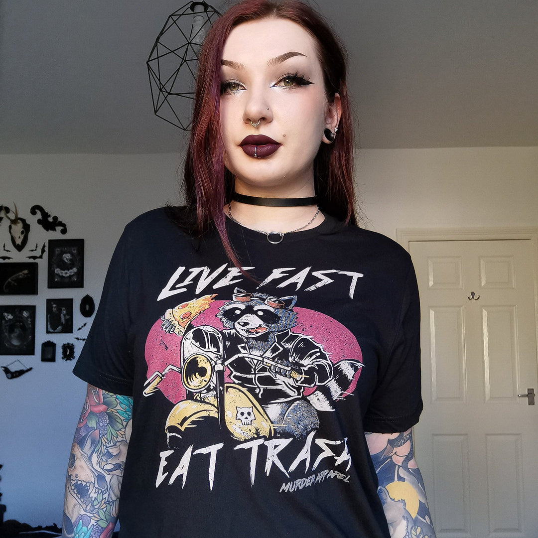 Live Fast Eat Trash T-shirt - Murder Apparel