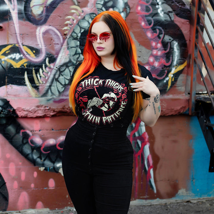Thick Thighs Thin Patience T-Shirt - Murder Apparel