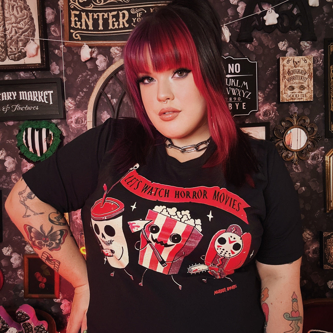 Let's Watch Horror Movies T-shirt - Murder Apparel