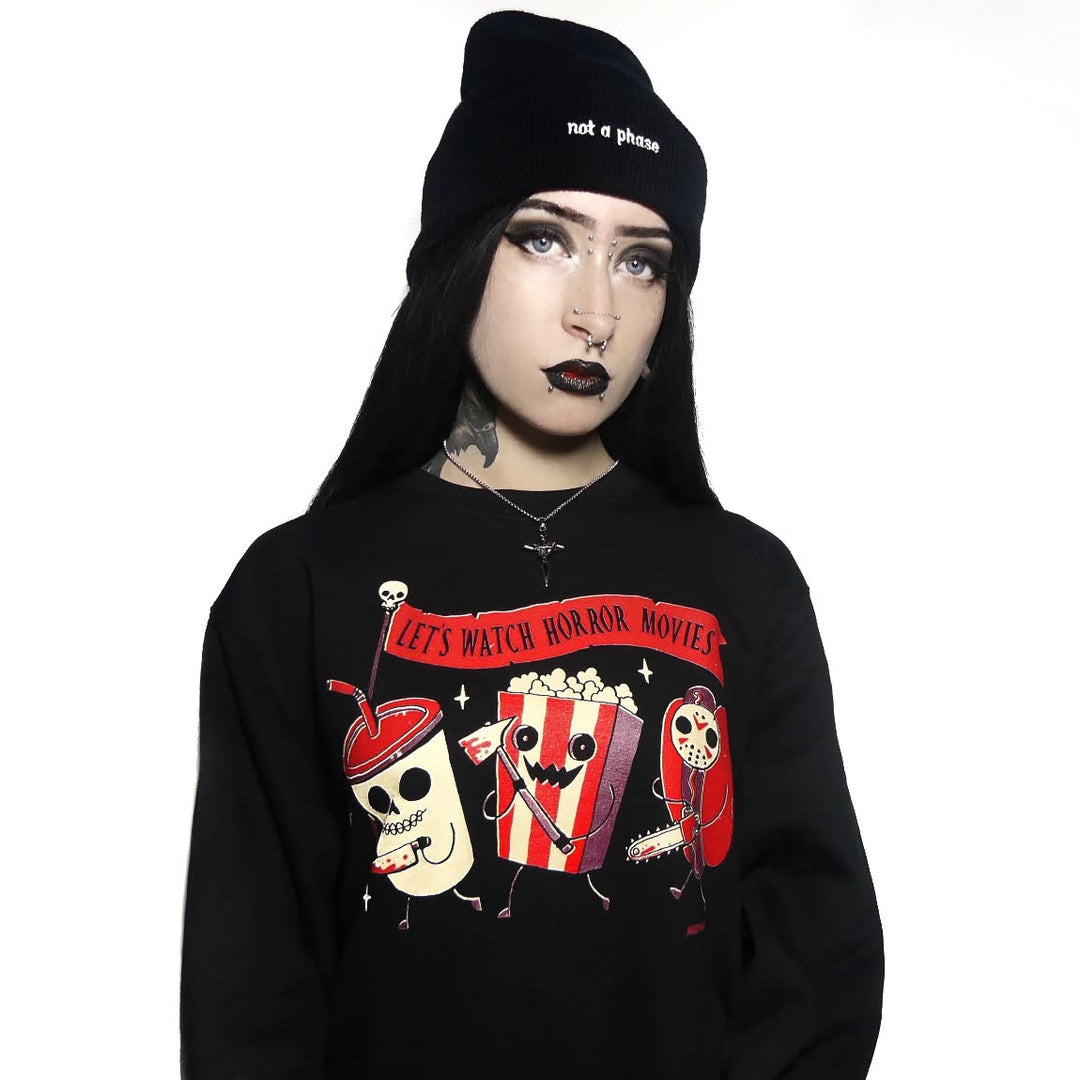Let's Watch Horror Movies Sweatshirt - Murder Apparel