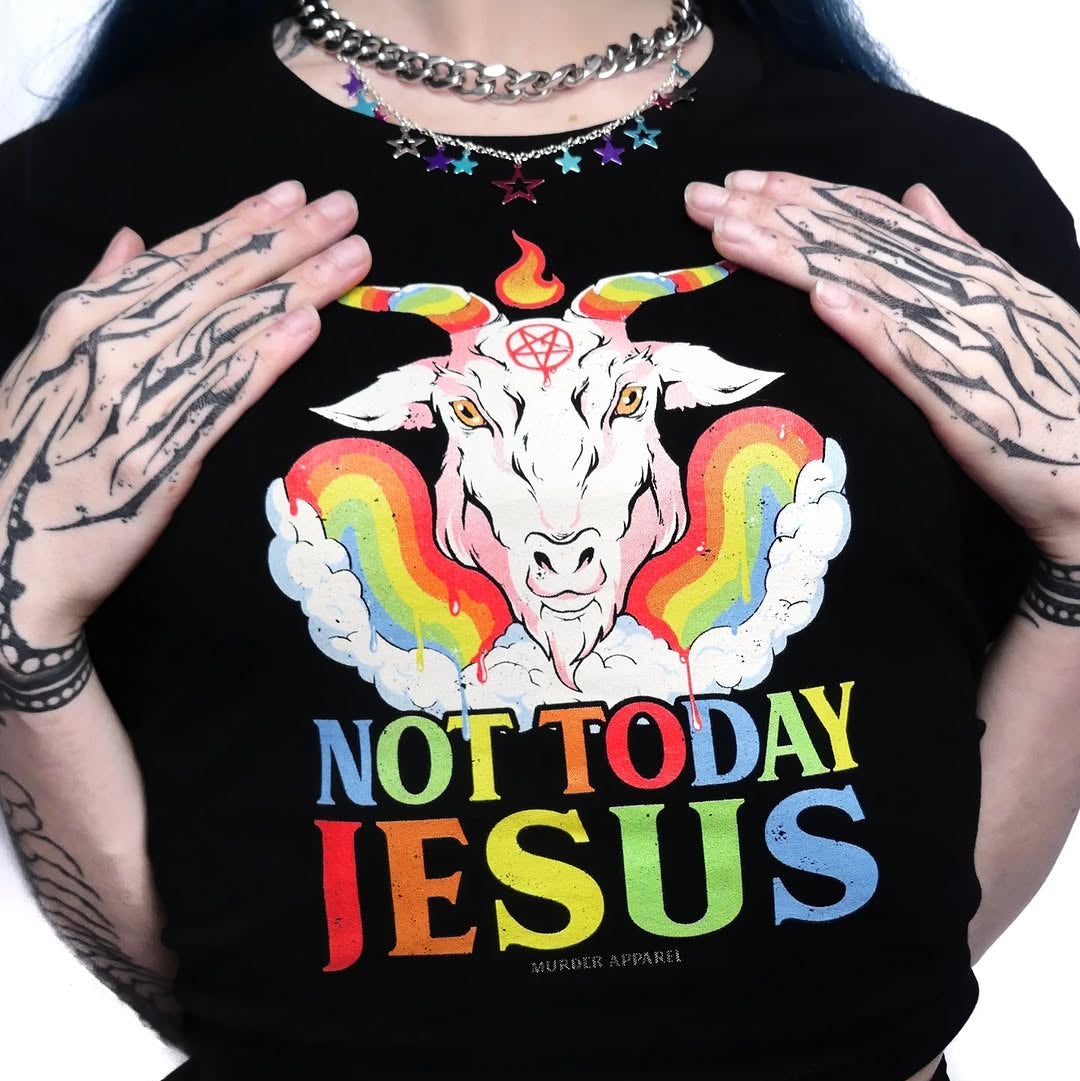 Not Today Jesus Crop Top - Murder Apparel