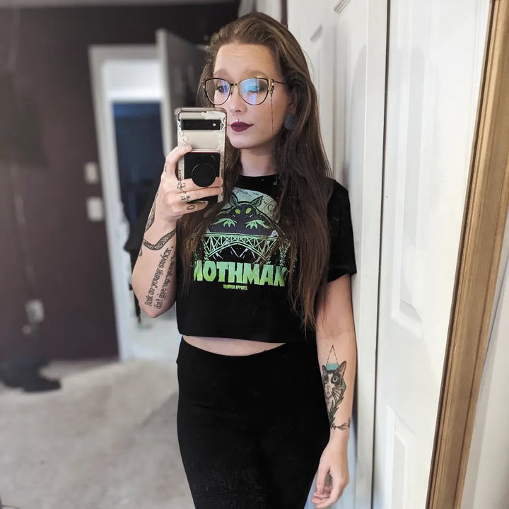 Mothman Retro Crop Top - Murder Apparel