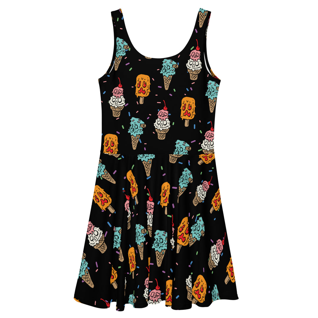 ice cream skater dress Ice Cream Doodle Crewneck A-line Skater Dress