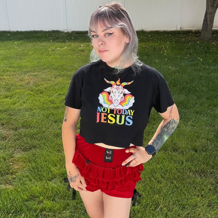 Not Today Jesus Crop Top