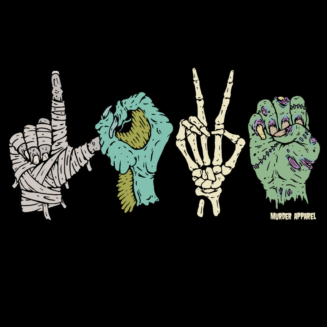 Murder Asl Sign Monster Love Sign Language Halloween T-shirt – Murder Apparel