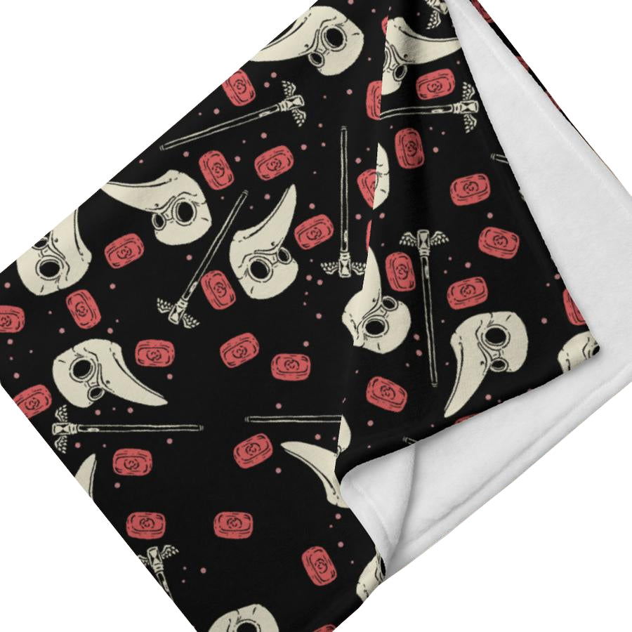 Murder Apparel Plague Doctor Throw Blanket - Thumbnail 2