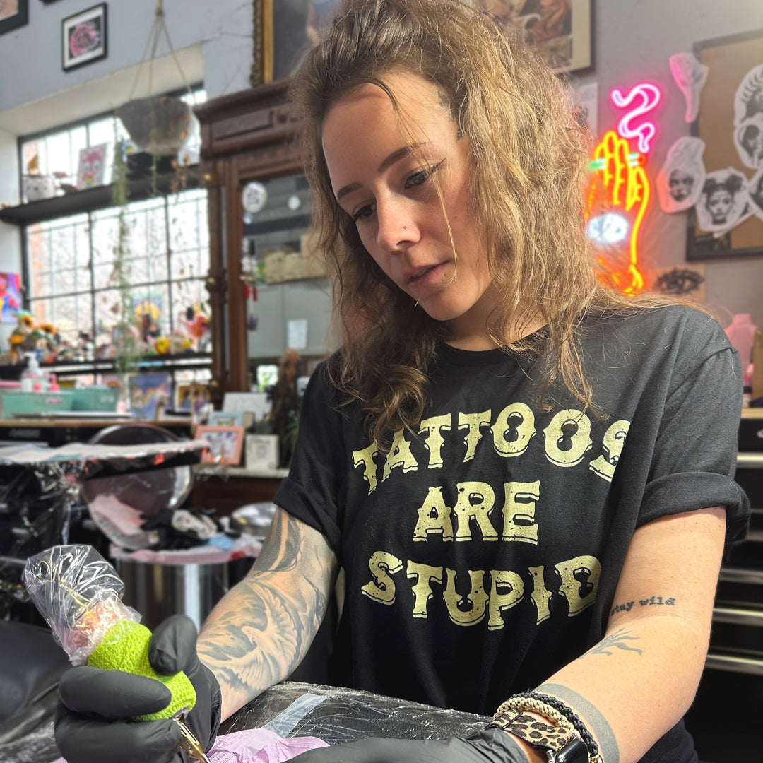Tattoos Are Stupid T-shirt - Murder Apparel