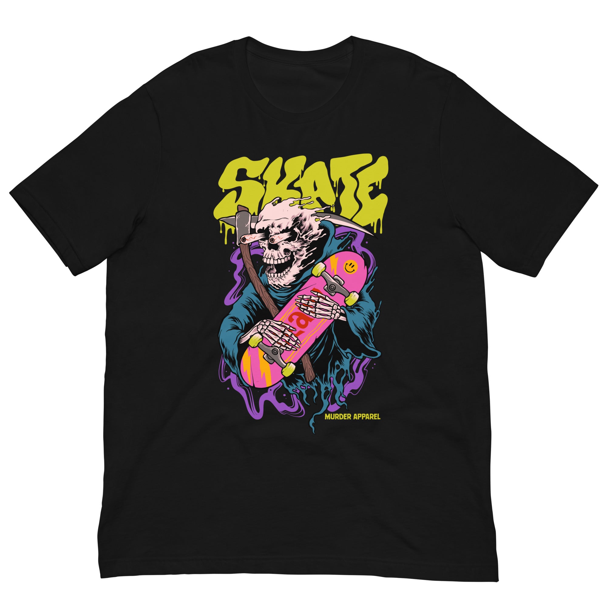 Skate Or Die Grim Reaper Skateboard T-Shirt – Murder Apparel