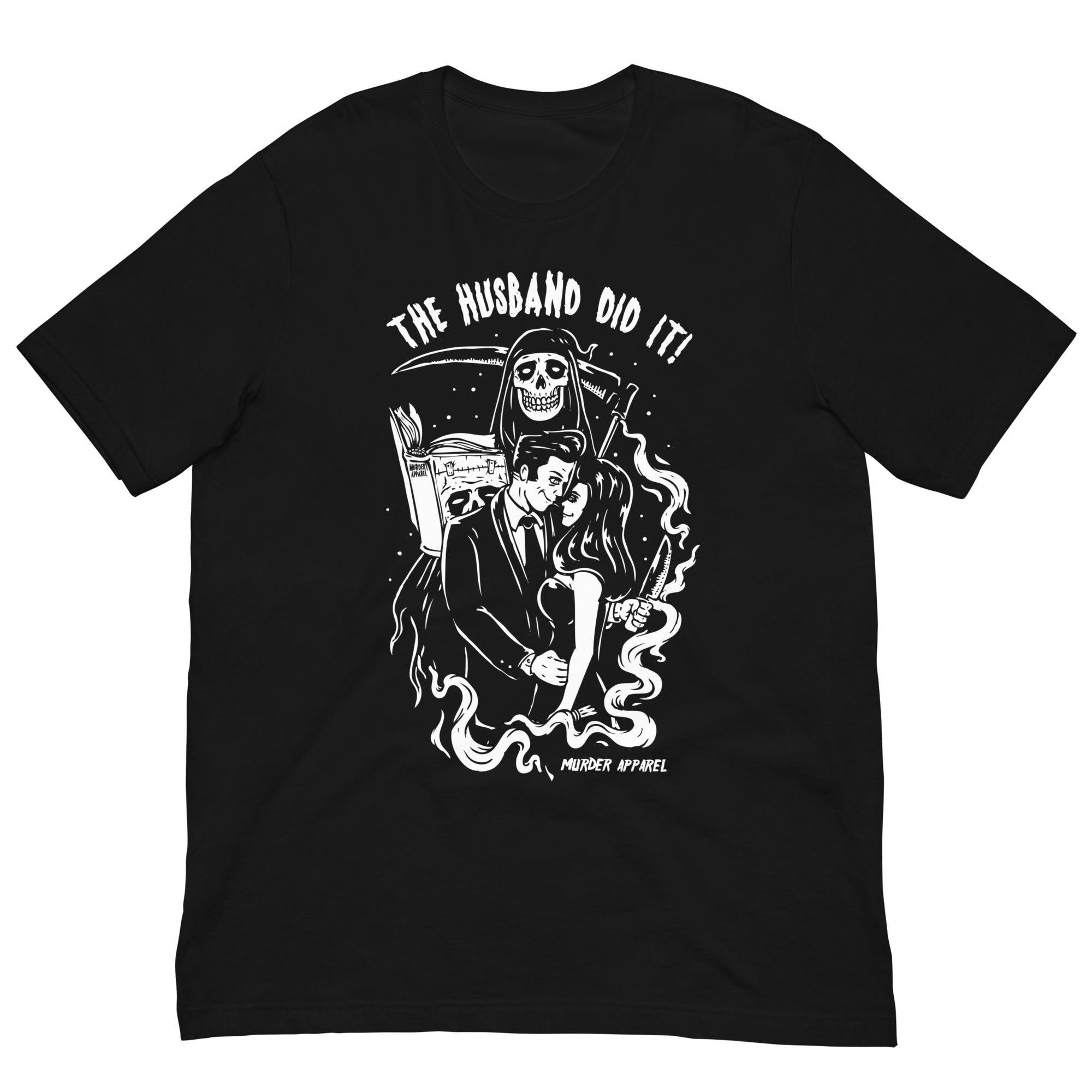 Murder MansionグラフィックTシャツ XXL The Husband Did It True Crime T-Shirt – Murder Apparel
