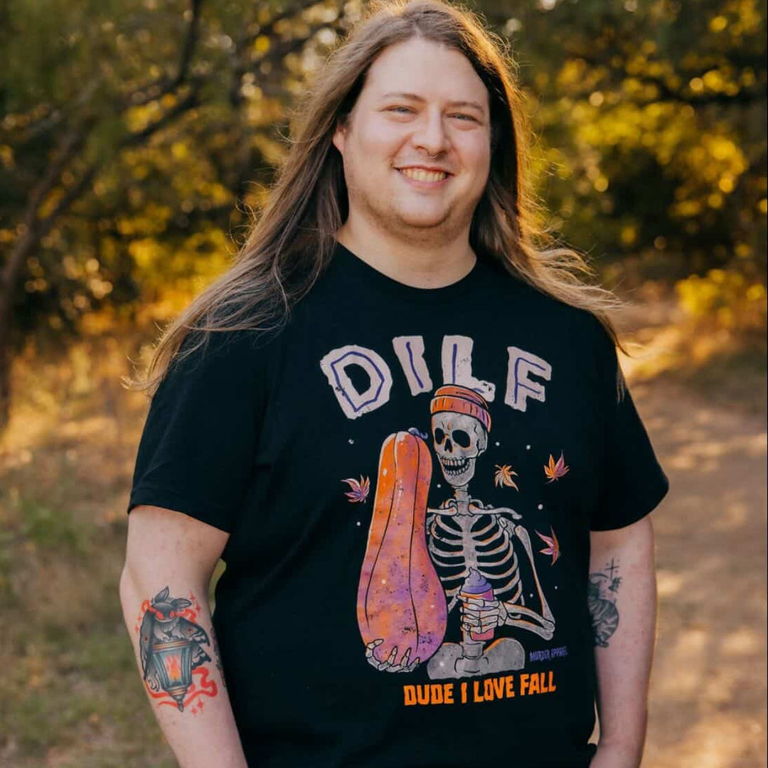 Dude I Love Fall DILF T-shirt - Murder Apparel