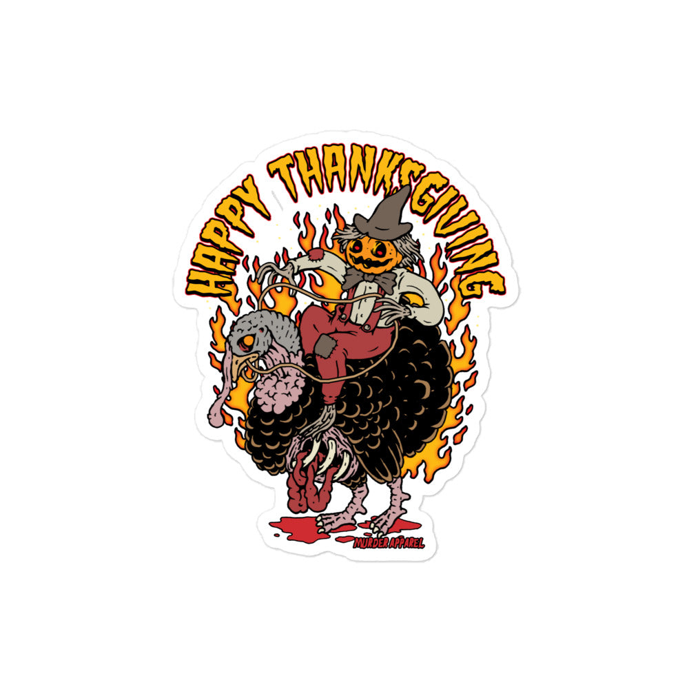 Happy Thanksgiving Sticker - Murder Apparel