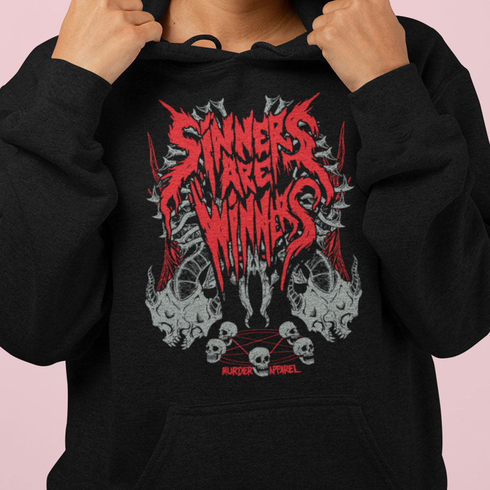 Sinners Are Winners Hoodie - Murder Apparel