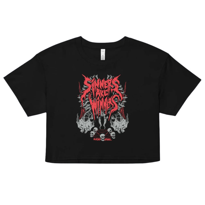 Sinners Are Winners Crop Top - Murder Apparel