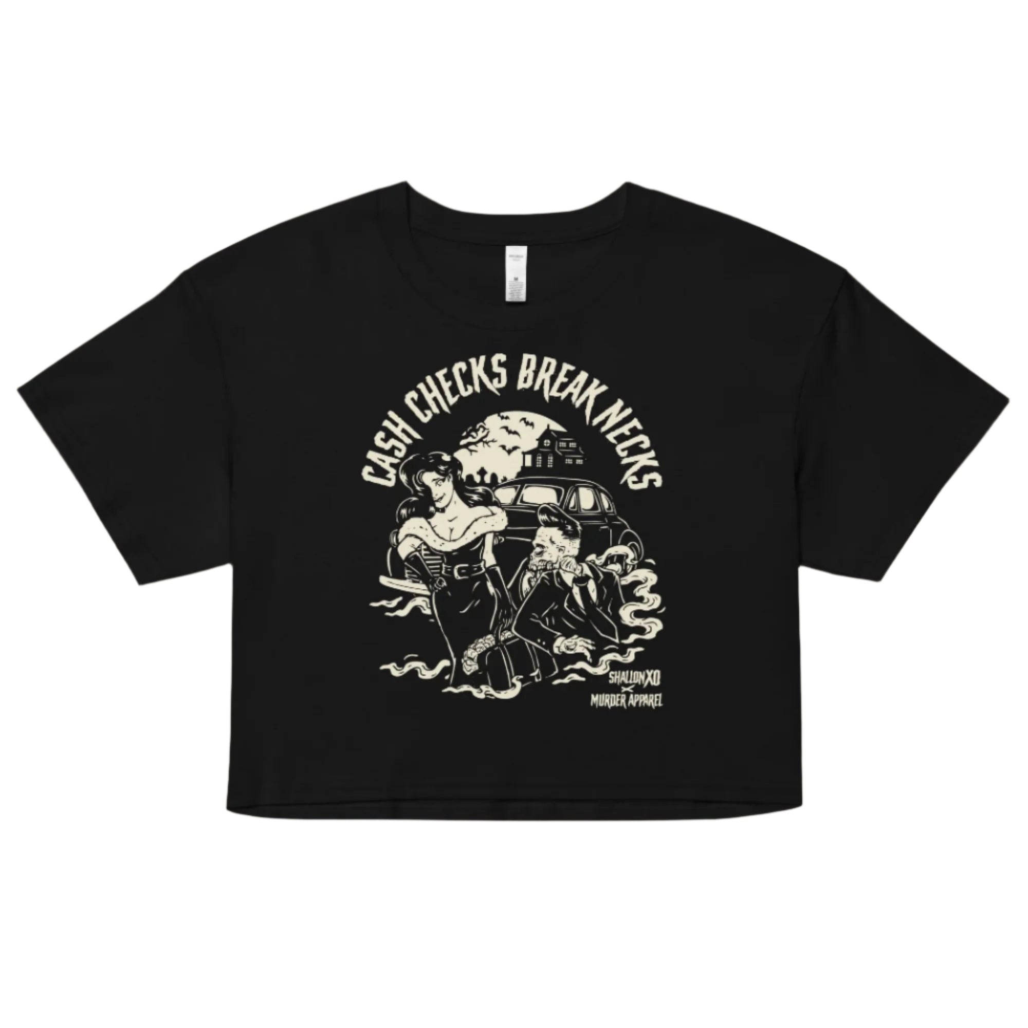 Cash Checks Break Necks Crop Top | Murder Apparel