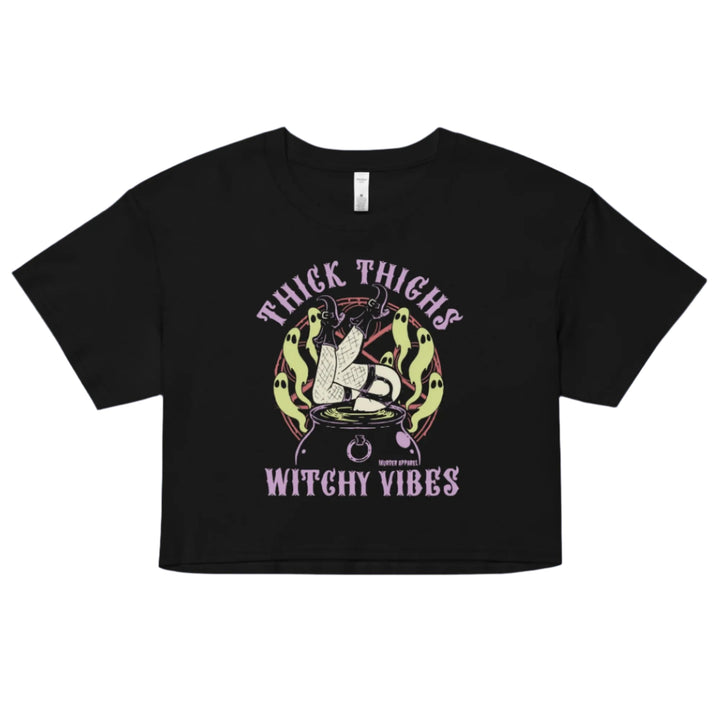 Thick Thighs Witchy Vibes Crop Top - Murder Apparel